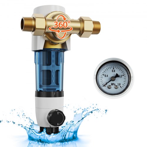Spin Down Filter, 40 Micron Whole House Sediment Filter for Well Water, 3/4" MNPT, 4 T/H High Flow Rate, for Whole House Water Filtration Systems, Well Water Sediment Filter