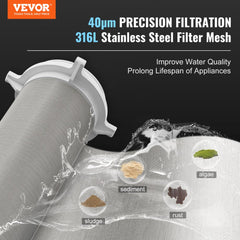 Spin Down Filter, 40 Micron Whole House Sediment Filter for Well Water, 3/4" MNPT, 4 T/H High Flow Rate, for Whole House Water Filtration Systems, Well Water Sediment Filter