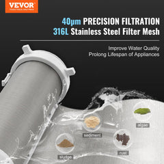 Spin Down Filter, 40 Micron Whole House Sediment Filter for Well Water, 3/4" MNPT, 4 T/H High Flow Rate, for Whole House Water Filtration Systems, Well Water Sediment Filter