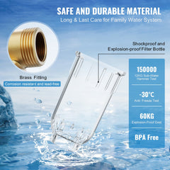 Spin Down Filter, 40 Micron + 30 Micron Fine Filtration, Whole House Sediment Filter for Well Water, 3/4" FNPT + 1" MNPT, 4 T/H High Flow Rate, for Whole House Water Filtration Systems