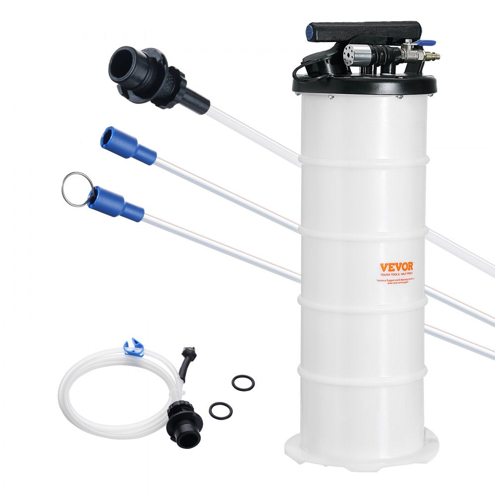 Fluid Extractor, 1.74 Gallons (6.5 Liters), Pneumatic/Manual Oil Changer Vacuum Fluid Extractor with Dipstick and Suction Hose, Oil Extractor Change Pump for Automotive Fluids Vacuum Evacuation