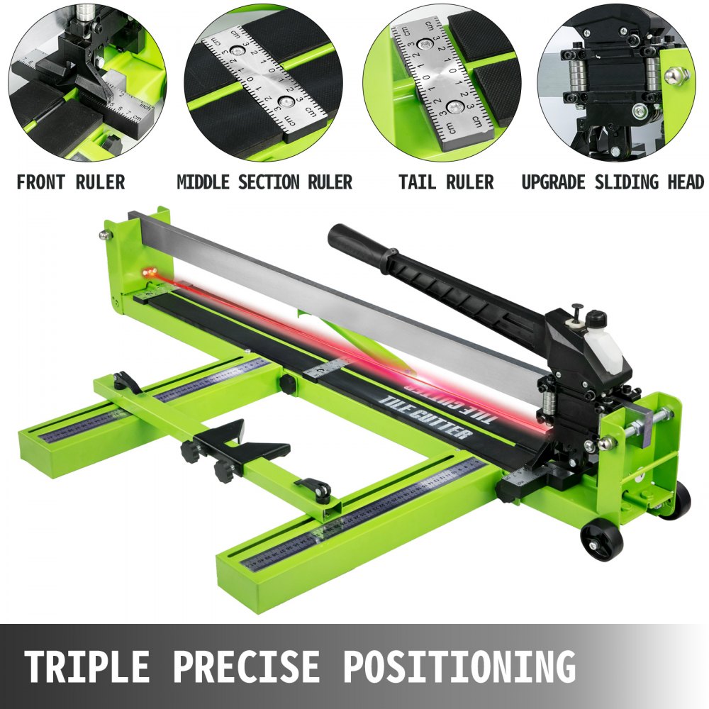 Bostome 39-inch manual tile cutter with laser guide for precise ceramic and porcelain cuts.