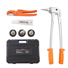 Pipe Tube Expander, 1/2", 3/4", 1" OD PEX Tubing Expander, Professional Manual Lever PEX Tools Expander, with 3 Expansion Heads, Pipe Cutter for PEX Tubes