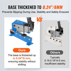 12" Manual Hand Plate Shear for Metal Sheet Processing, HS-12 Benchtop Cutter with Q235 Material, for Crafts Thick Steel Crafting, Heavy Duty Roll Press Machine for Builders, DIY Enthusiasts