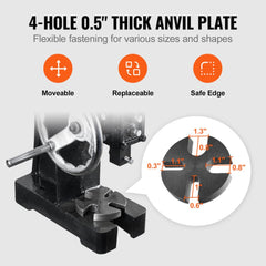 Arbor Press, 1 Ton Manual Arbor Press with Handwheel, 5.9" Maximum Height, Cast Iron Heavy-duty Manual Desktop Arbor Press, Precision Hand Press for Stamping, Bending, Stretching, Forming