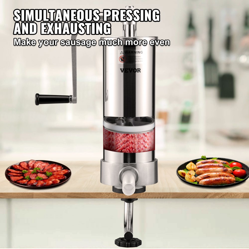 Sausage Stuffer 5LBS/3L Capacity Homemade Sausage Maker Stainless Steel