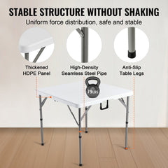 Mahjong Table Fold-in-Half 4 Player Card Table & Wear-Resistant Tabletop