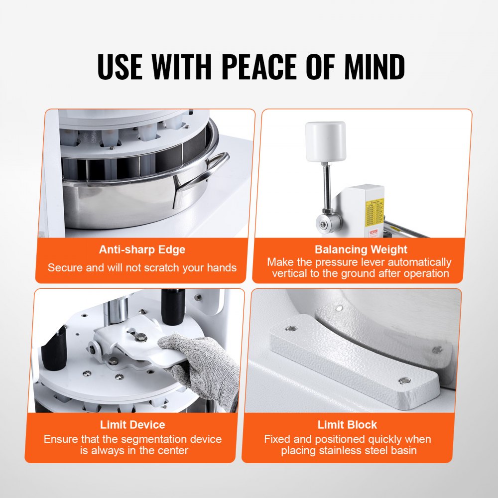 Manual Dough Divider 18PCS Hand Press Dough Cutter Bread Maker for Bakery