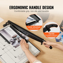 Paper Cutter, Guillotine Trimmer, 18" Cut Length, 20 Sheets Capacity, Heavy Duty Guillotine Paper Cutter with Guard Rail/Blade Lock for Cardstock/Cardboard, Paper Trimmer for Home Office School