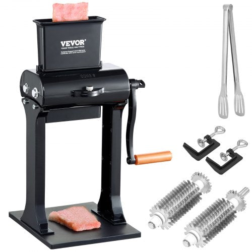 Commercial Meat Tenderizer, Heavy Duty Stainless Steel Meat Tenderizer Machine, Quick and Easy Manual Operation Kitchen Tool, 5.8" Feed Port for Beef, Turkey, Chicken, Pork, Steak, and Fish