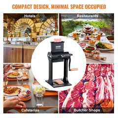 Commercial Meat Tenderizer, Heavy Duty Stainless Steel Meat Tenderizer Machine, Quick and Easy Manual Operation Kitchen Tool, 5.8" Feed Port for Beef, Turkey, Chicken, Pork, Steak, and Fish