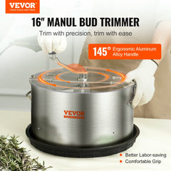 Bud Leaf Trimmer, 16 inch Stainless Steel Manual Bud Trimmer Machine, with Clear PET Cover for Visual Cutting, Hand Pruners Included, for Cutting Leaves, Buds, Flowers, Hydroponic Plants