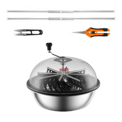 Leaf Bowl Trimmer, 24`` Trimmer Bowl, Manual Bud Trimmer with Stainless-Steel Blades for Twisted Spin Cut, Clear Visibility Dome and Hand Pruner Included, for Cutting Leaves, Buds, Flowers