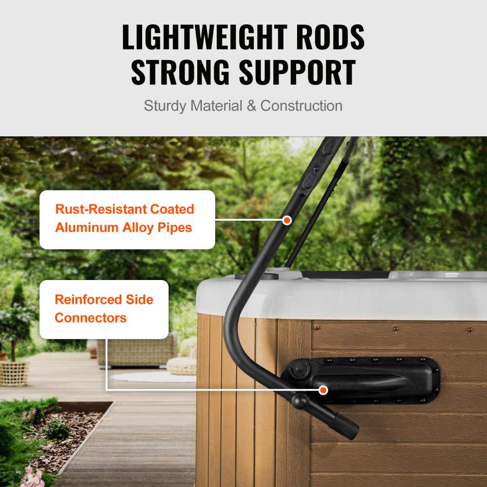 Hot Tub Cover Lift, Spa Cover Lift, Height 31.5" - 41.3" Width 69" - 100.5" Adjustable, Installed on Both Sides at the Top, Suitable for Various Sizes of Rectangular Bathtubs, Hot Tubs, Spa