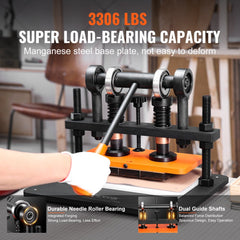 Leather Cutting Machine, 11 x 5.5 in Embossing Plate Manual Die Cutter, 0.47 in Pressure Stroke Dual Guide Shafts Die Cut Machine, Leather Embossing Machine for Various of Materials