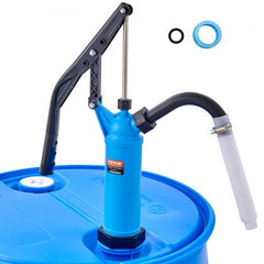 Drum Pump, 9.5 oz. Per Stroke, Lever-Action Barrel Pump, Fits 5-55 Gallon Drums with 3-Section Suction Tube Assembly & Hose, Hand Operated, Designed to Transfer Water, Alcohol, Corrosive Liquids