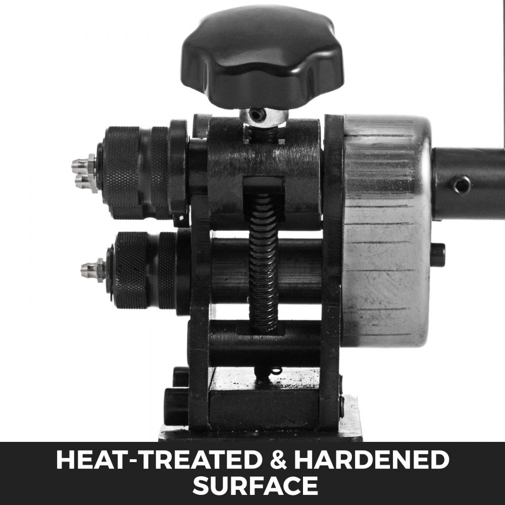 Bostome Ring Roller Bender with heat-treated steel, designed for bending 1/4in round rods.