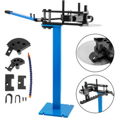 Tube Bender Max Bending Degree 240°,Heavy Duty Metal Pipe and Tube Bender With 3 Dies, Tube Pedestal Bender 40 Up To 120 Degree, Metal Working Tools and Equipment Overall height 45"