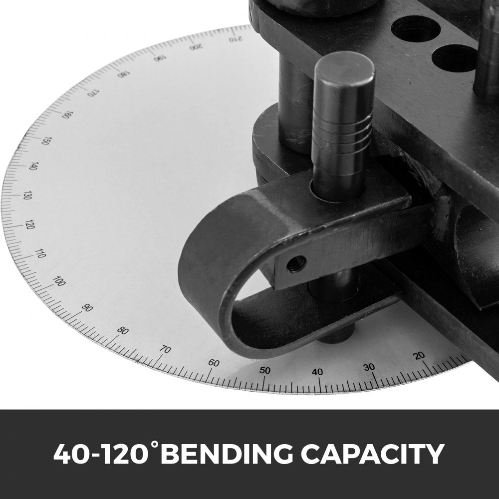 Tube Bender Max Bending Degree 240°,Heavy Duty Metal Pipe and Tube Bender With 3 Dies, Tube Pedestal Bender 40 Up To 120 Degree, Metal Working Tools and Equipment Overall height 45"