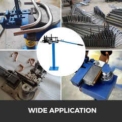 Tube Bender Max Bending Degree 240°,Heavy Duty Metal Pipe and Tube Bender With 3 Dies, Tube Pedestal Bender 40 Up To 120 Degree, Metal Working Tools and Equipment Overall height 45"