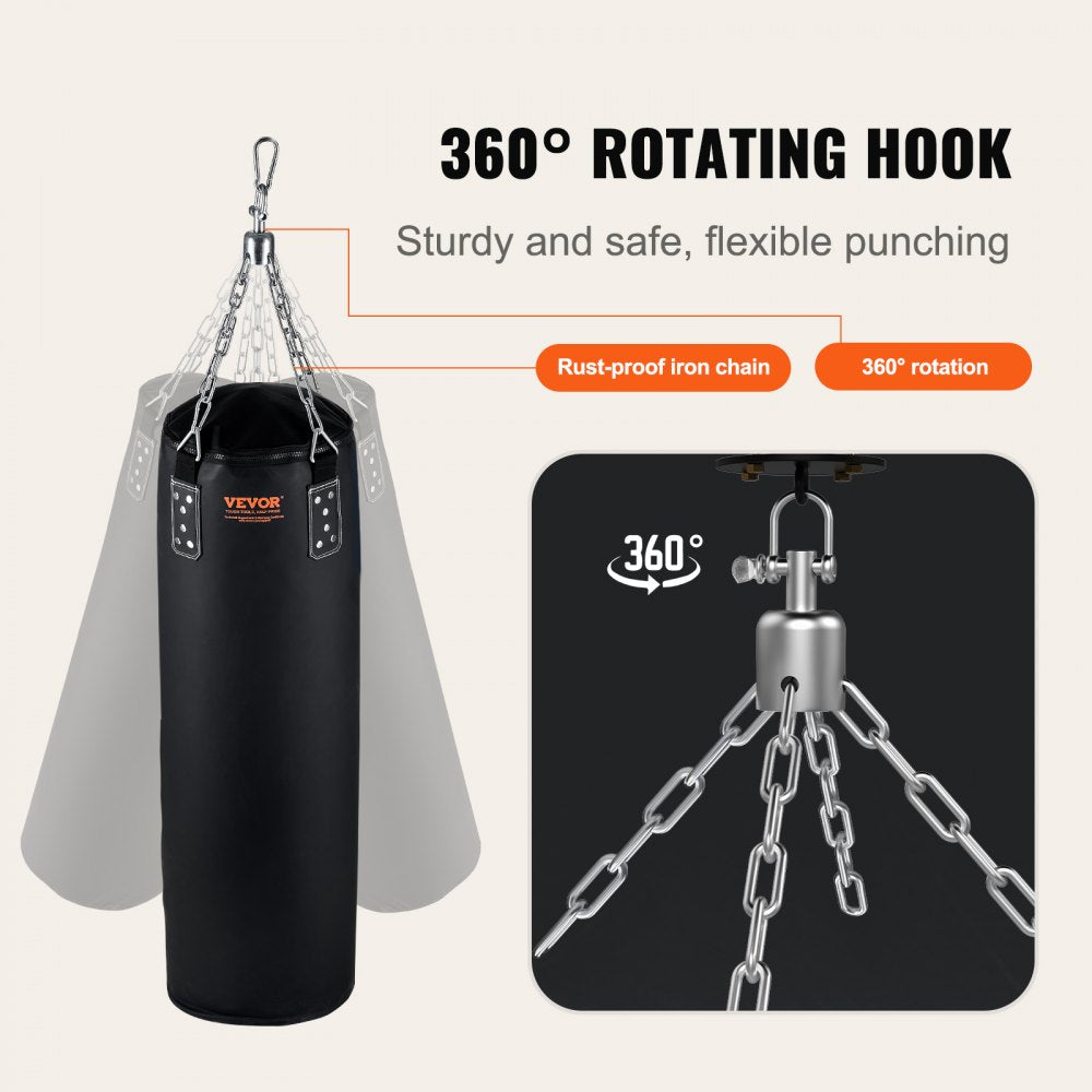 Punching Bag for Adults, 4ft PVC Heavy Boxing Bag Set, Punching Bag with Chains and Gloves, Hanging Boxing Bag for MMA Karate Judo, Muay Thai Kickboxing Boxing, Home Gym Training, (Unfilled)