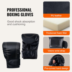 Punching Bag for Adults, 4ft PVC Heavy Boxing Bag Set, Punching Bag with Chains and Gloves, Hanging Boxing Bag for MMA Karate Judo, Muay Thai Kickboxing Boxing, Home Gym Training, (Unfilled)