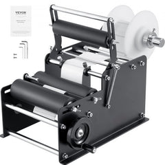 Manual Round Labeling Machine, 15-20pcs/min, Bottle Label Applicator for Round Bottles, Adjustable Manual Round Bottle Labeler Suitable for Bottle Diameter 0.78-4.72 inches (with Pressing Bar)