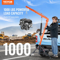 Hydraulic Pickup Truck Crane Hoist Crane 1000 lbs 360° Swivel Hoist Lift