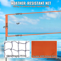4-Way Volleyball Net, Adjustable Height Badminton Net Set for Backyard Beach Lawn, Outdoor Portable Volleyball Net with Carrying Bag, 4 Square Quick Assemble Game Set For Kids And Adults