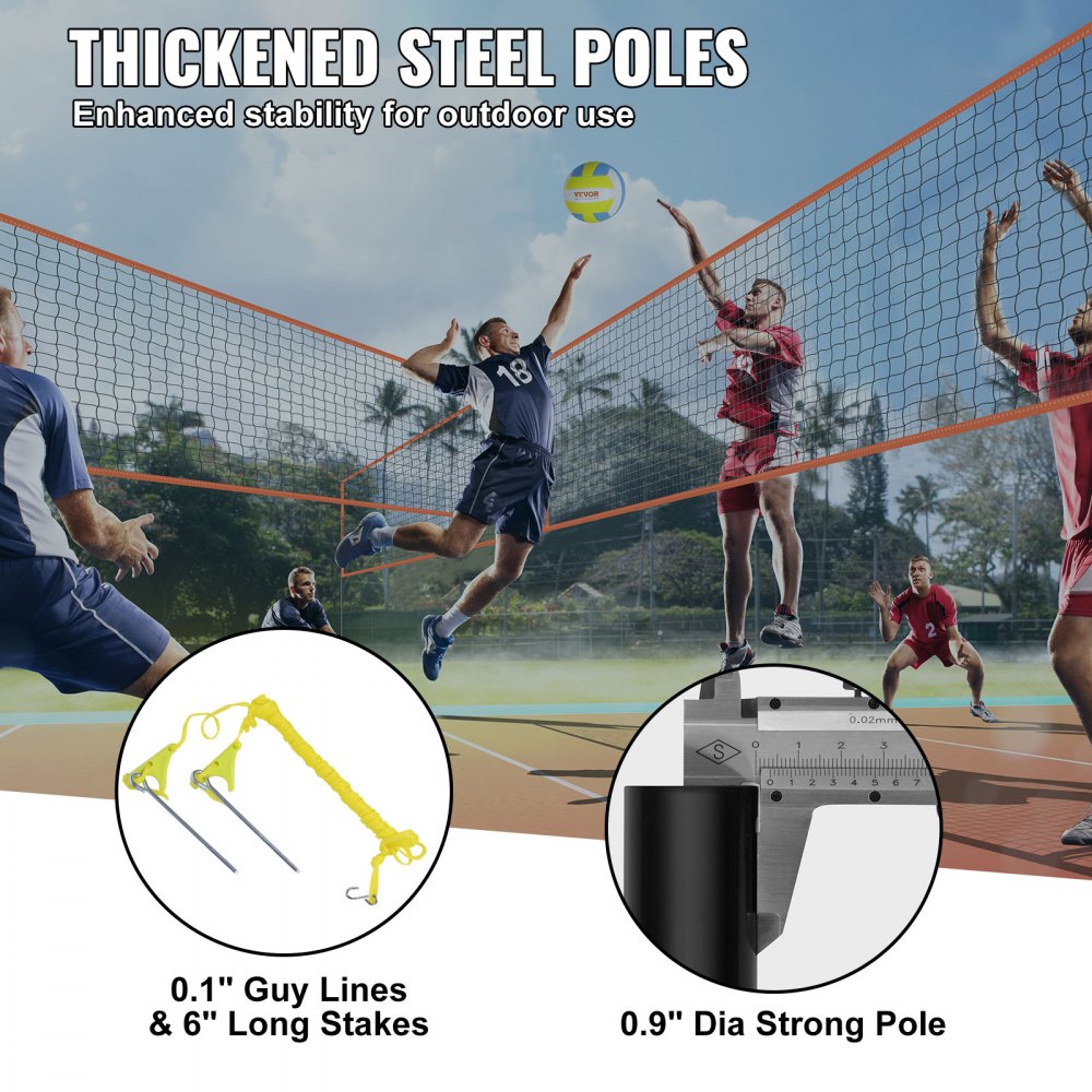 4-Way Volleyball Net, Adjustable Height Badminton Net Set for Backyard Beach Lawn, Outdoor Portable Volleyball Net with Carrying Bag, 4 Square Quick Assemble Game Set For Kids And Adults
