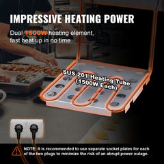 Commercial Electric Deep Fryer Countertop Deep Fryer Dual Detachable Tanks