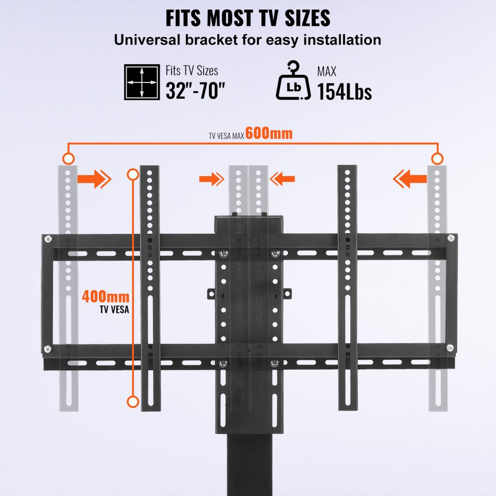 Motorized TV Lift Stroke Length 39.4 Inches Motorized TV Mount Fit for 32-70 Inch TV Lift with Remote Control Height Adjustable 28.74-68.11 Inch,Load Capacity 154 Lbs