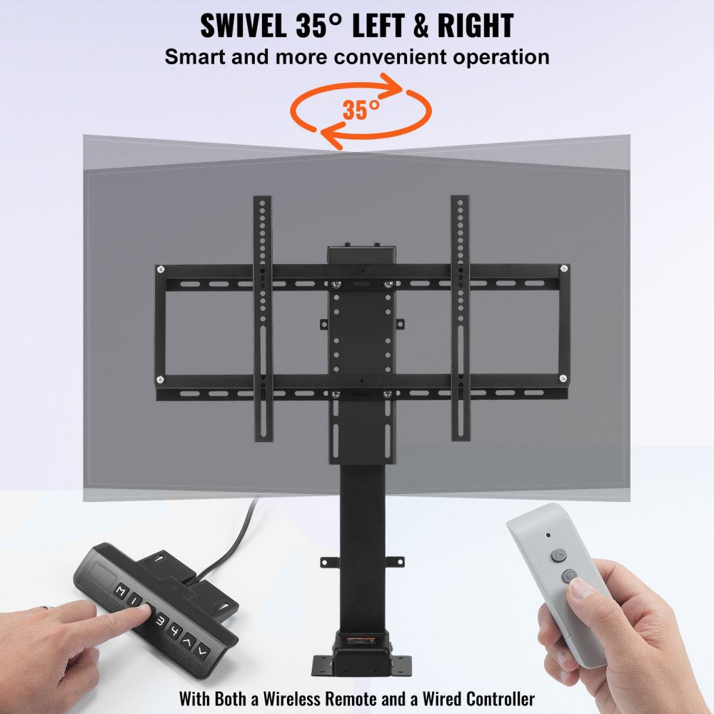 Swivel Motorized TV Lift Stroke Length 40 Inch Motorized TV Mount Fit for 32-70 Inch TV Lift with Remote Control Height Adjustable 28.74-68.11 Inch,Load Capacity 154 Lbs,Manual Swivel L/R 30°