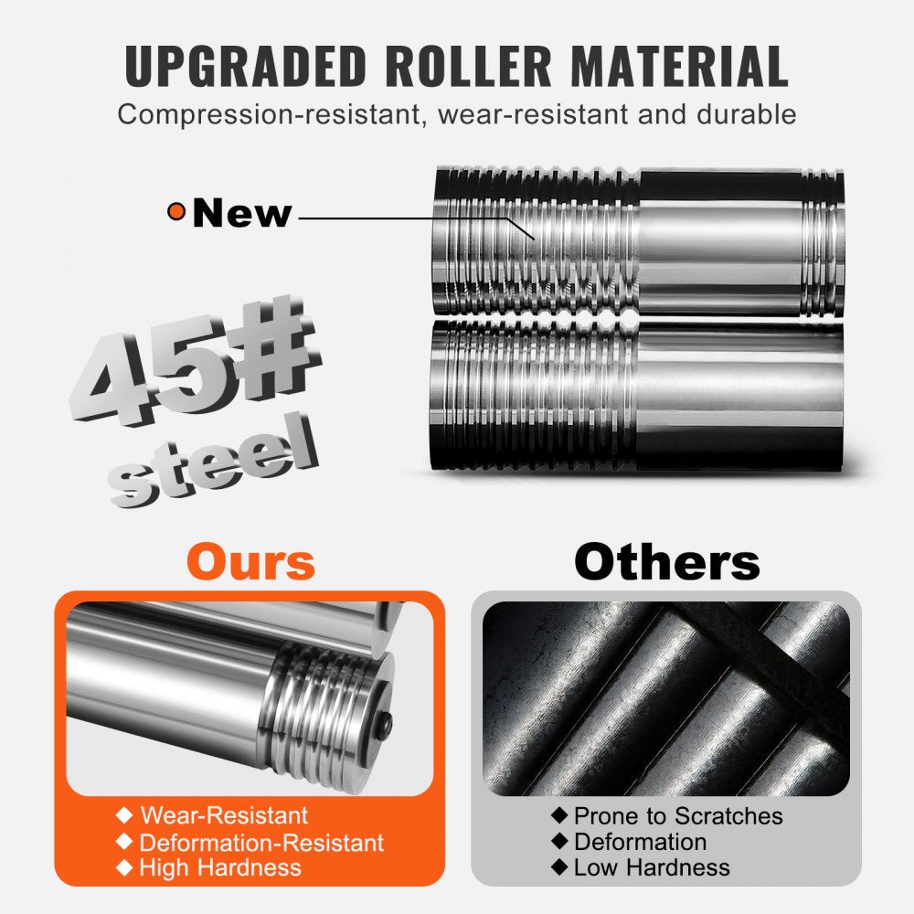 Comparison image of upgraded 45# steel rollers in Bostome jewelry rolling mill, showing deformation resistance versus others.