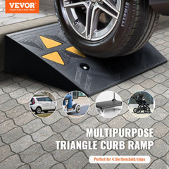 Rubber Curb Ramp 2 Pack, 4.3" Rise Height Heavy-Duty 33069 lbs/15 T Capacity Threshold Ramps, Driveway Ramps with Stable Grid Structure for Cars, Wheelchairs, Bikes, Motorcycles