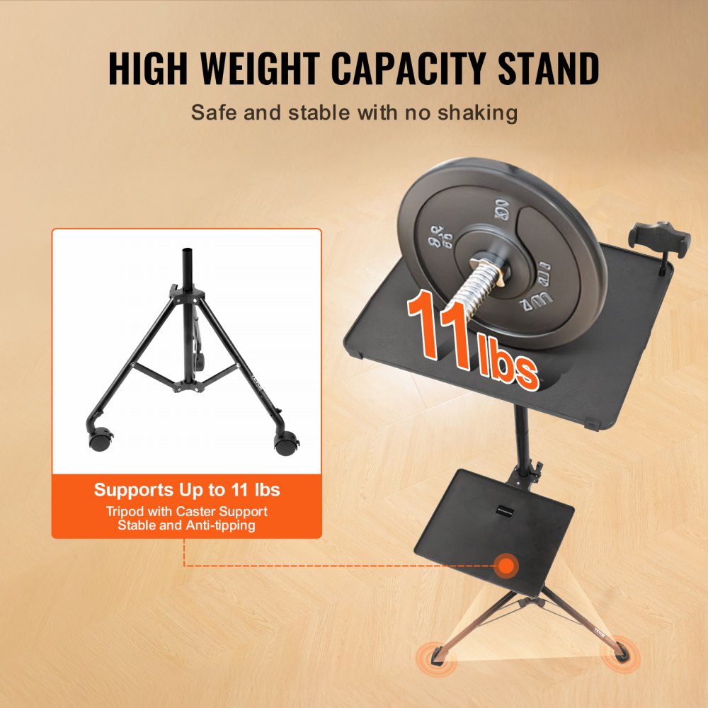 Projector Stand with Wheels Laptop Stand Tripod Height from 31.3 to 67.3"