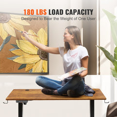Height Adjustable Desk, 47.2 x 23.6 in（1.2m*0.6m）, 3-Key Modes Electric Standing Desk, Whole Piece Desk Board, Sturdy Dual Metal Frame, Max. Loading 180 LBS Computer Sit Stand up Desk, for Home and Office