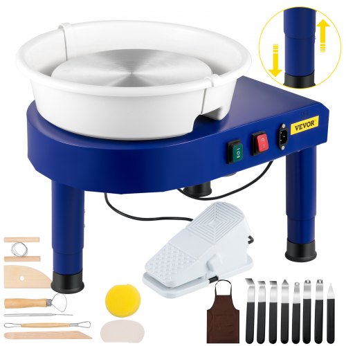 Bostome 14-inch electric pottery wheel with retractable table and adjustable speed control.