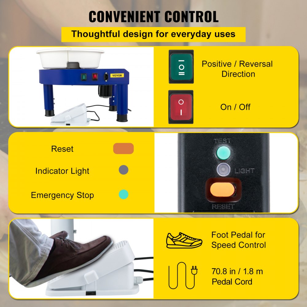 Bostome 14-inch electric pottery wheel with retractable table and aluminum alloy turntable.