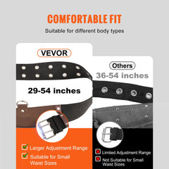 13 Pockets Tool Belt, Adjusts from 29 Inches to 54 Inches, Leather Heavy Duty Tool Pouch Bag with Dual Hammer Loops, Tool Bag for Electrician, Carpenter, Handyman, Construction, Framer, Brown