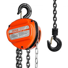 Hand Chain Hoist, 1 Ton 2200 lbs Capacity 20 FT Come Along, G80 Galvanized Carbon Steel with Double-Pawl Brake, Auto Chain Leading & 360° Rotation Hook, for Garage Factory Dock