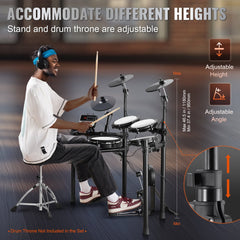 Electric Drum Set Electronic Drum Kit 480 Sounds for Beginners & Adults