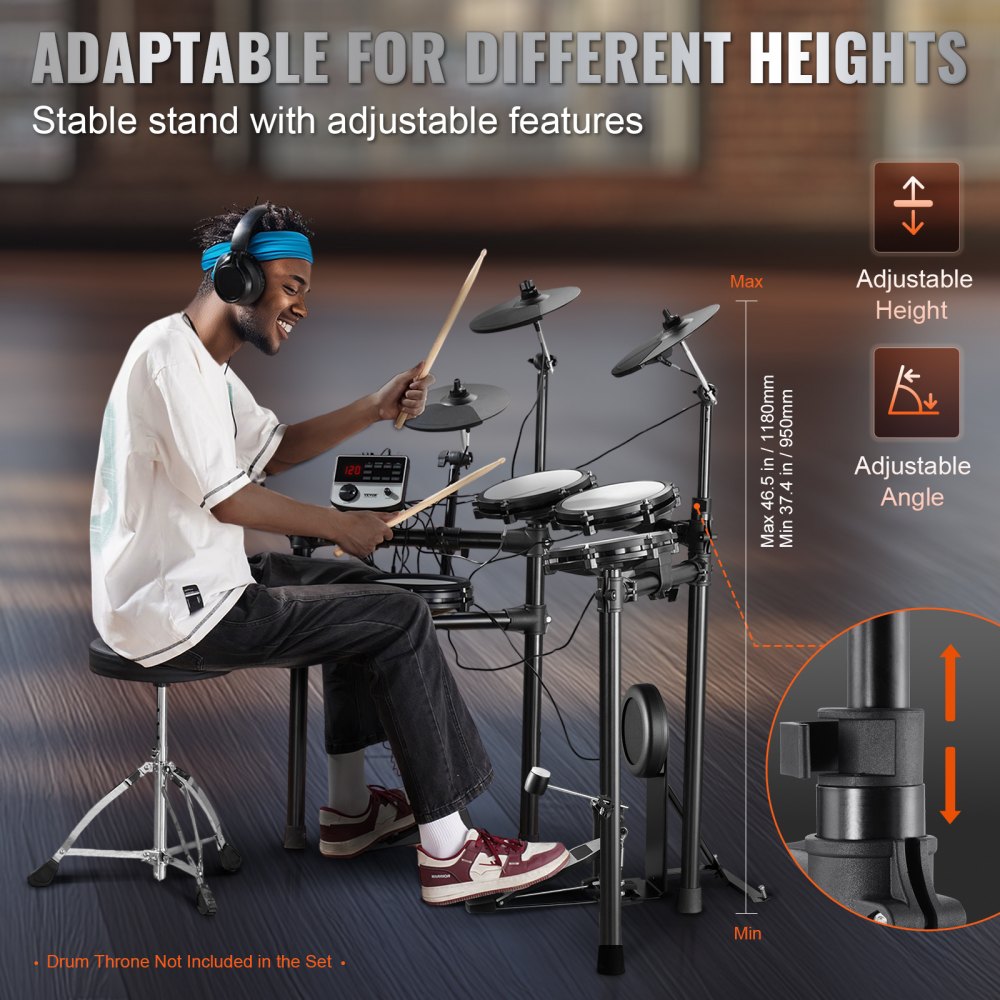 Electric Drum Set Electronic Drum Kit 480 Sounds for Beginners & Adults
