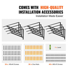 Shelf Bracket, 18 x 12 in 12 Pcs, Heavy Duty Floating Shelf Brackets, Brackets for Shelves, 3mm Thick Matte Black Triangle Shelf Bracket,Steel Shelving Brackets with 160 lbs Load Capacity