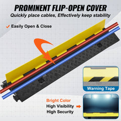3 PCs Cable Protector Ramp 2 Channel 12000 lbs Load Wire Cable Cover Ramp