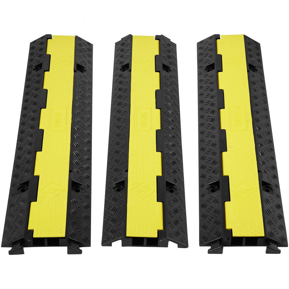 3 PCs Cable Protector Ramp 2 Channel 12000 lbs Load Wire Cable Cover Ramp