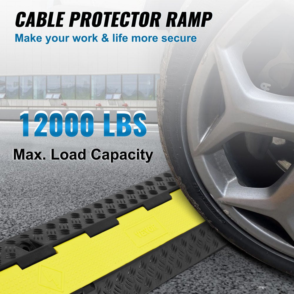 5 PCs Cable Protector Ramp 2 Channel 12000 lbs Load Wire Cable Cover Ramp