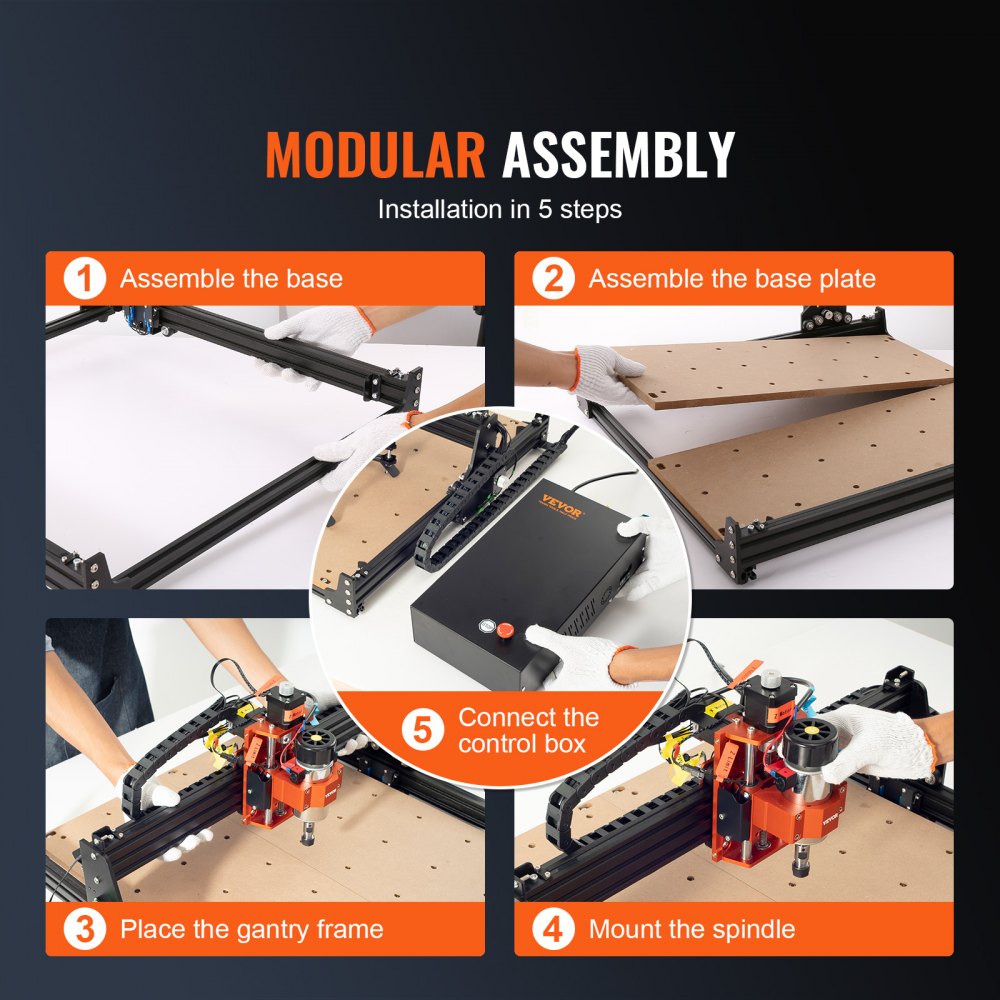 Bostome 300W CNC router with a 15.7 x 15.7 inch engraving area and touchscreen controller.
