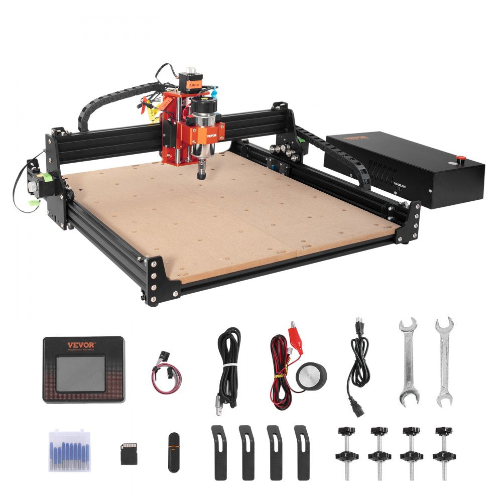 Bostome 300W CNC Router machine with a 15.7-inch engraving area and touchscreen controller.