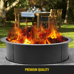 Fire Pit Ring 36-Inch Outer/30-Inch Inner Diameter, Fire Pit Insert 3.0mm Thick Heavy Duty Solid Steel, Fire Pit Liner DIY Campfire Ring Above or In-Ground for Outdoor